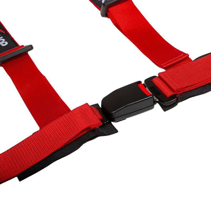 DriftShop 4 Point Harness 2" - Red - Road Approved
